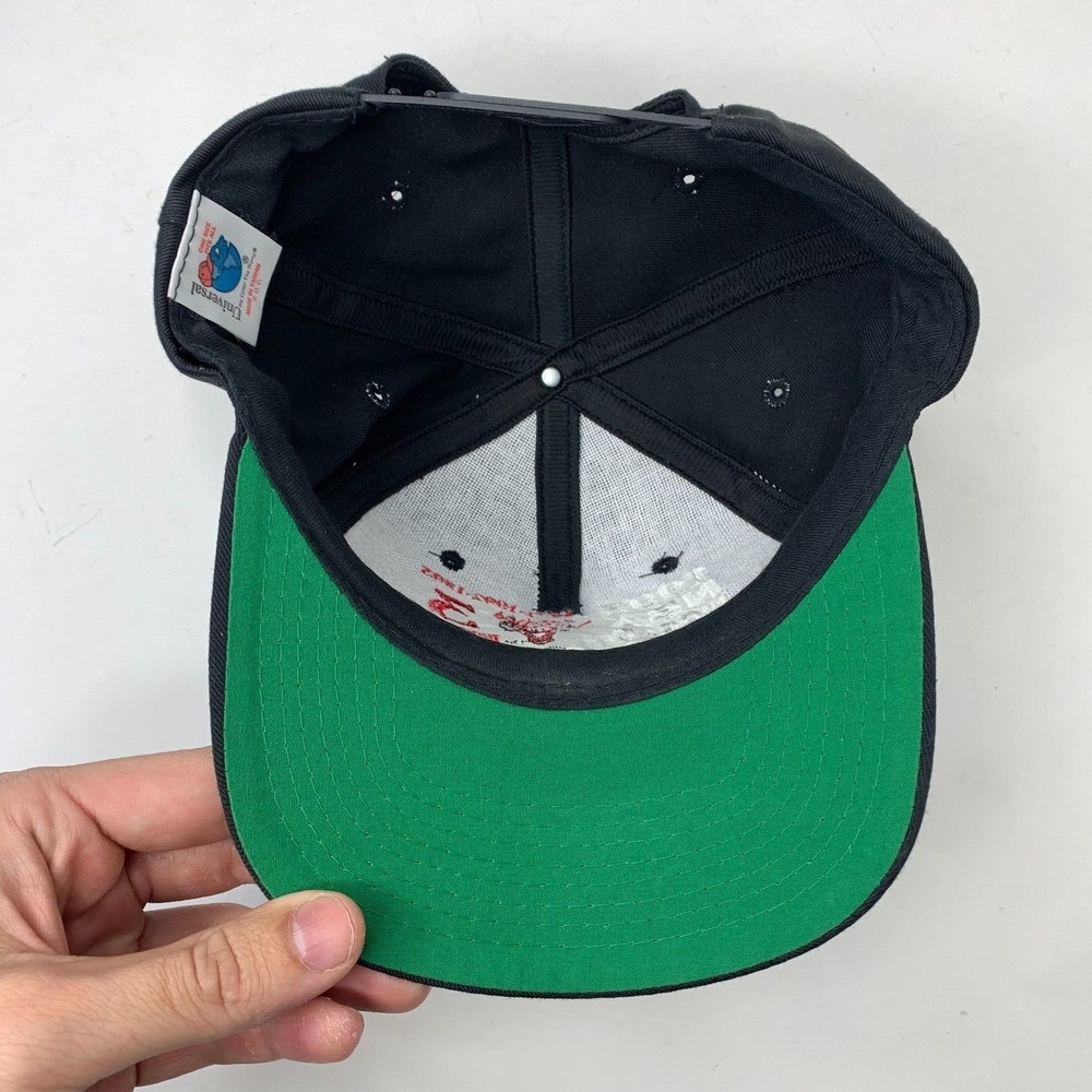Chicago Bulls HAT World Champions THREE-PEAT 1993 Vintage Snap Back‎ Black - Picture 3 of 4